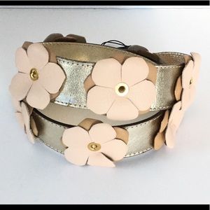 Bellucci Leather Bag Strap With Floral Appliqué